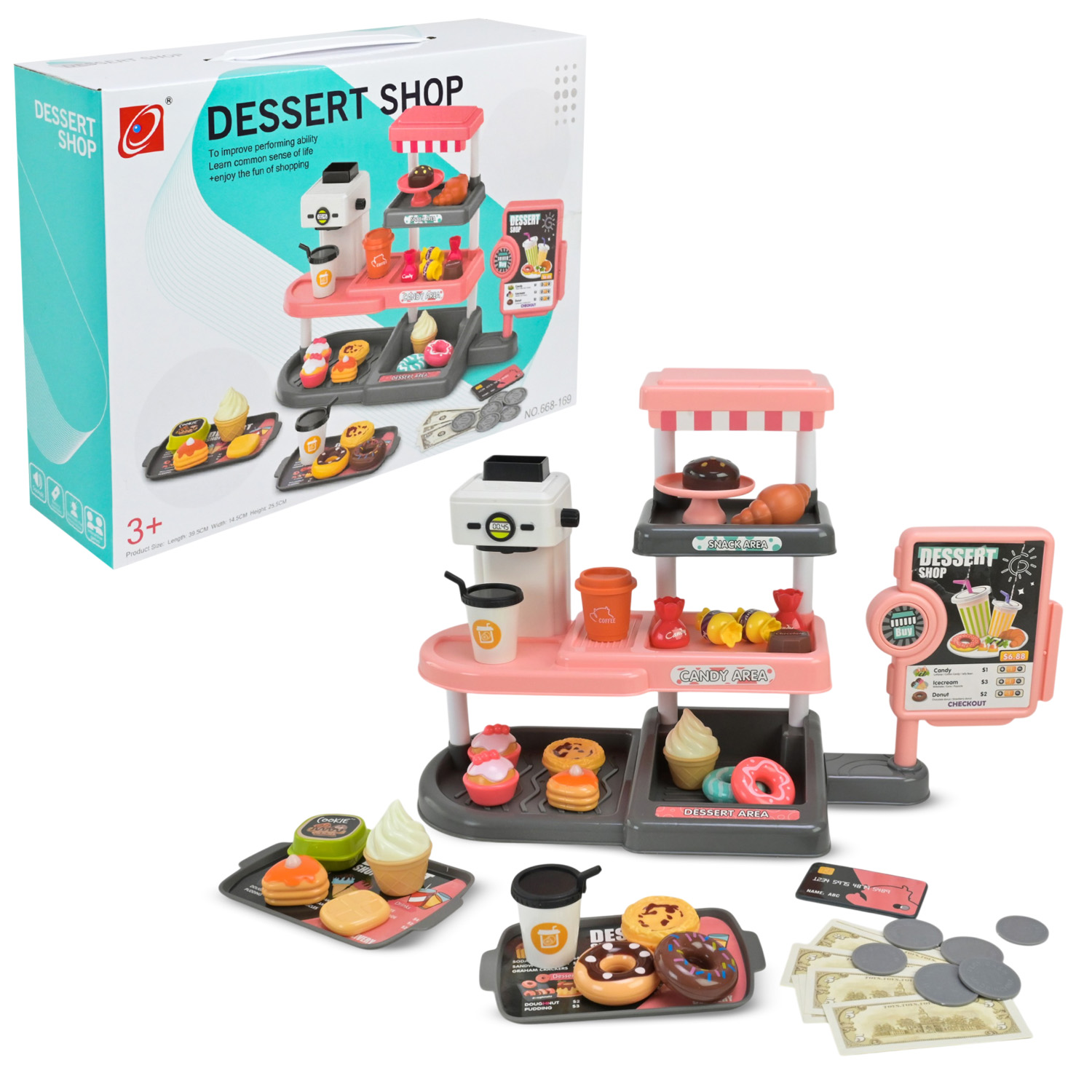 Кафе набір арт. 668-169 (36шт/2) батар. каса, продукти, аксес короб. 14*26*39 см