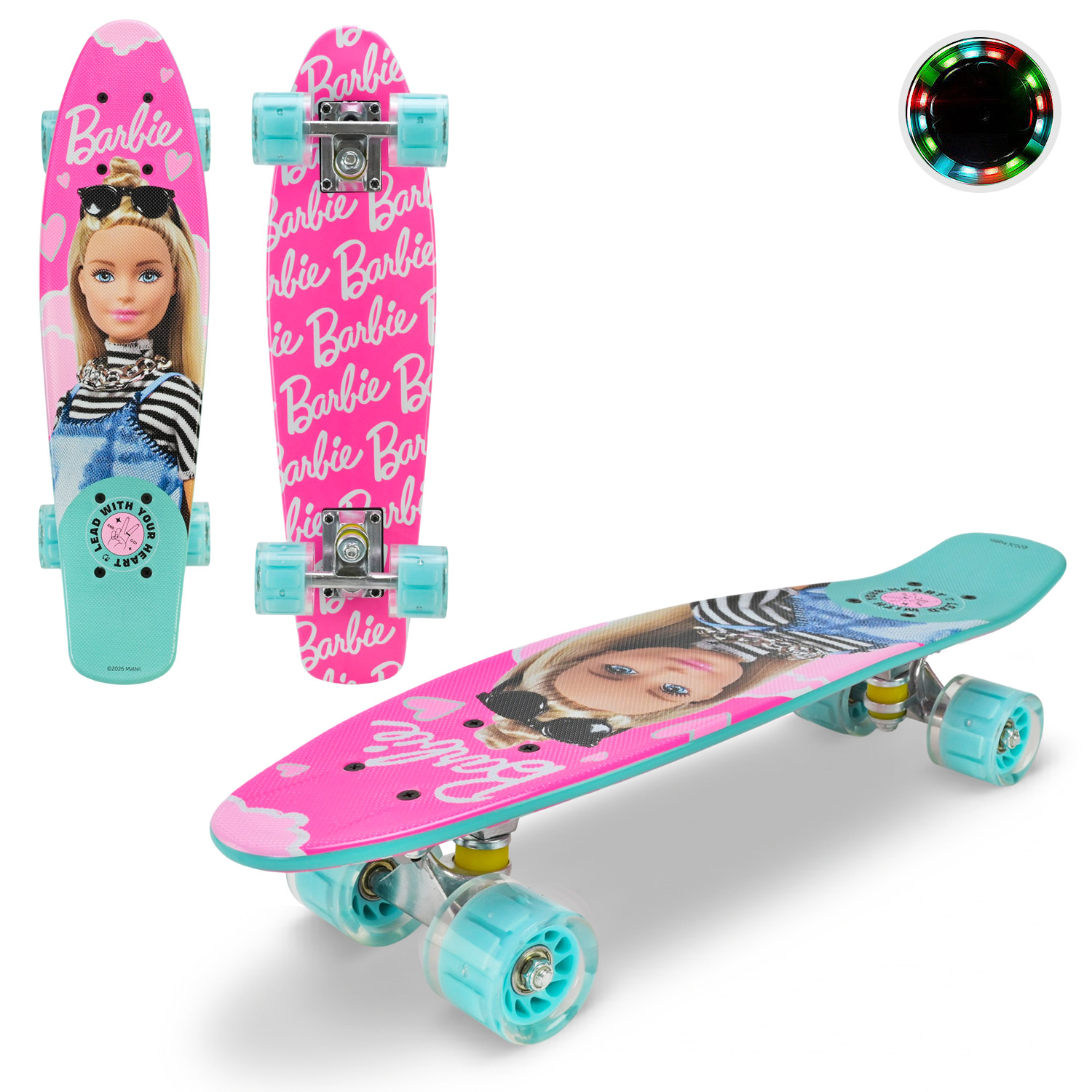 Пенні Борд Barbie арт. BH2612 (8шт)56*15 см ,колеса PU світло