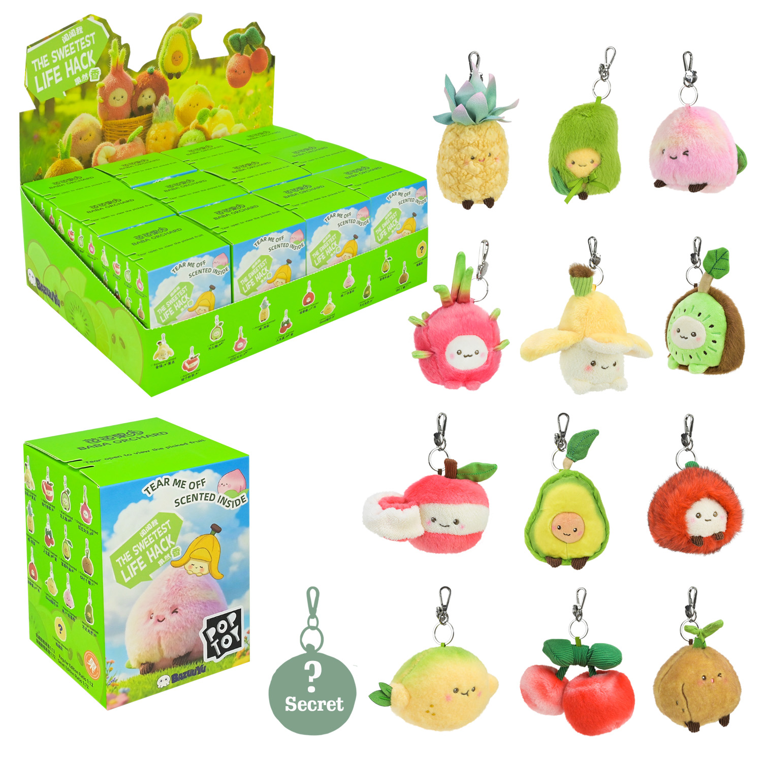 M'яка іграшка-сюрприз POP TOY арт. SG2503 (72шт) Ароматні фрукти 12 видів+1 секрет 12шт дисплей бокс 31х21х11 см