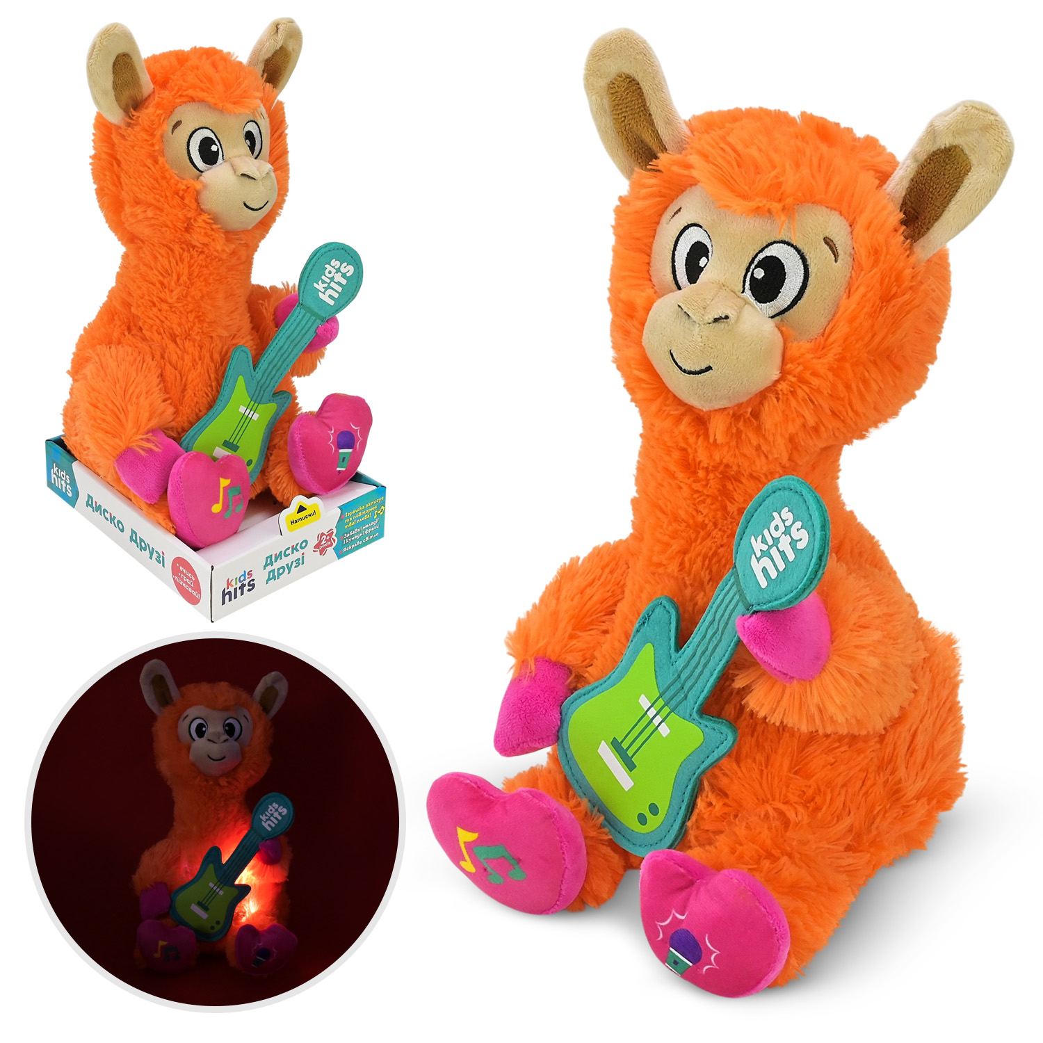 М'яка інтерактивна іграшка KidsHits Disco Pals арт. KH88/003 (18шт) лама у коробці 15*20*30