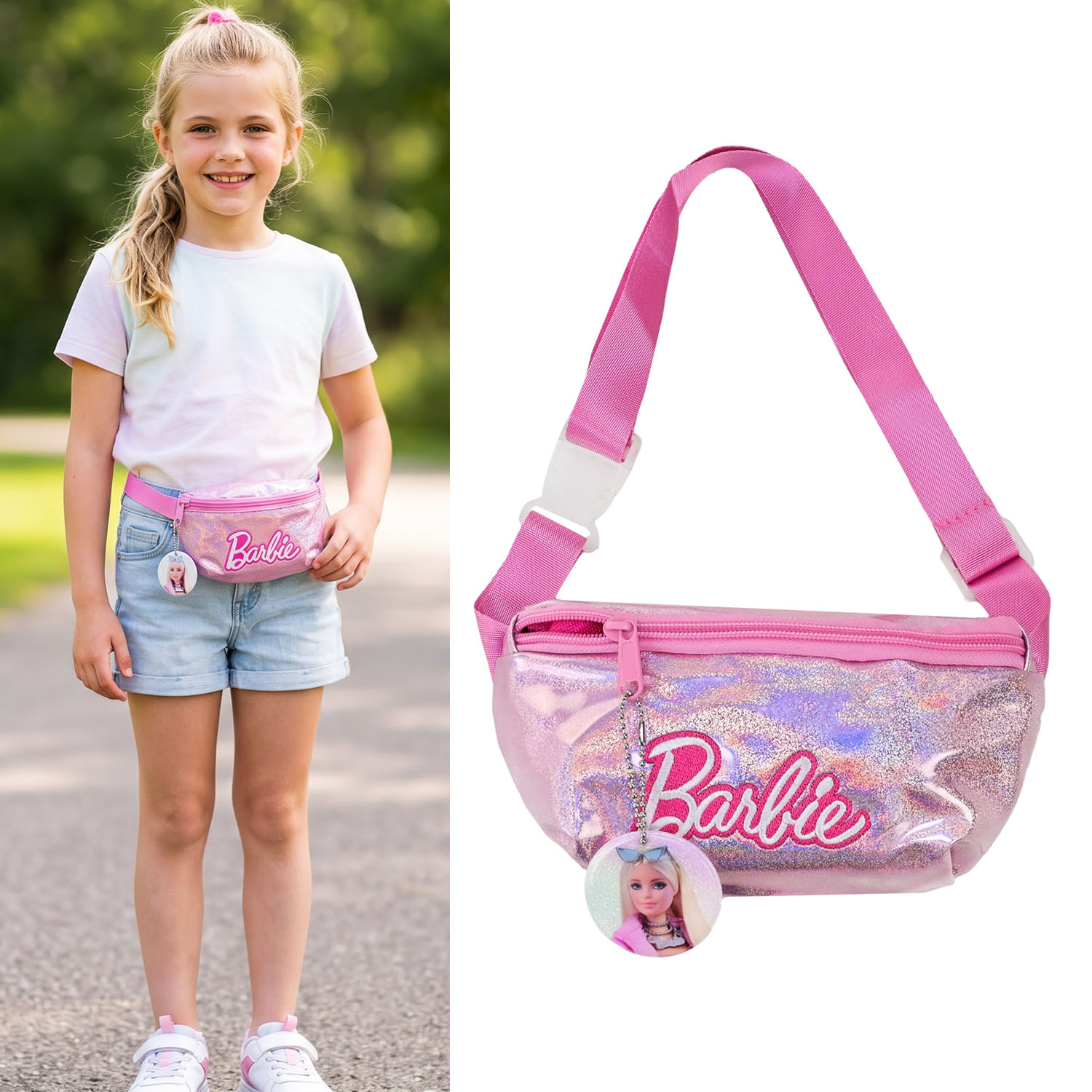 Сумка на пояс Barbie арт. KH122/001L (50шт)  20*4*11 см