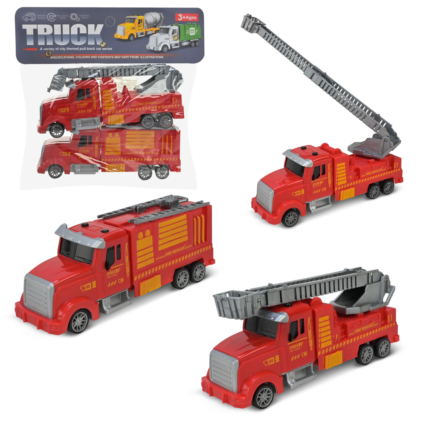 Машина пожежна охорона арт.YM-E50 (240шт/2) інерція, 2 шт в пакеті 20*18,5*5см