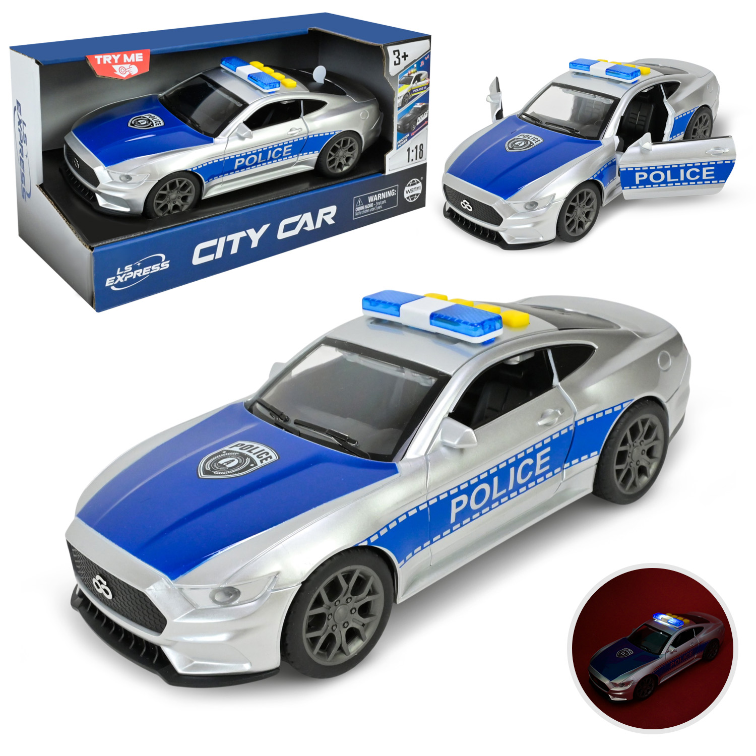 Машина POLICE арт.WY1162B (36шт/2) батар.свiтло,звук,короб.28,4*12*14,5см